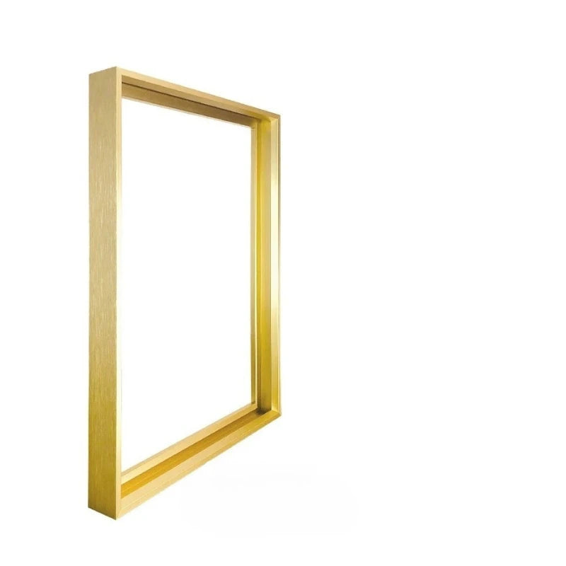 Gold rectangular frame on a white background