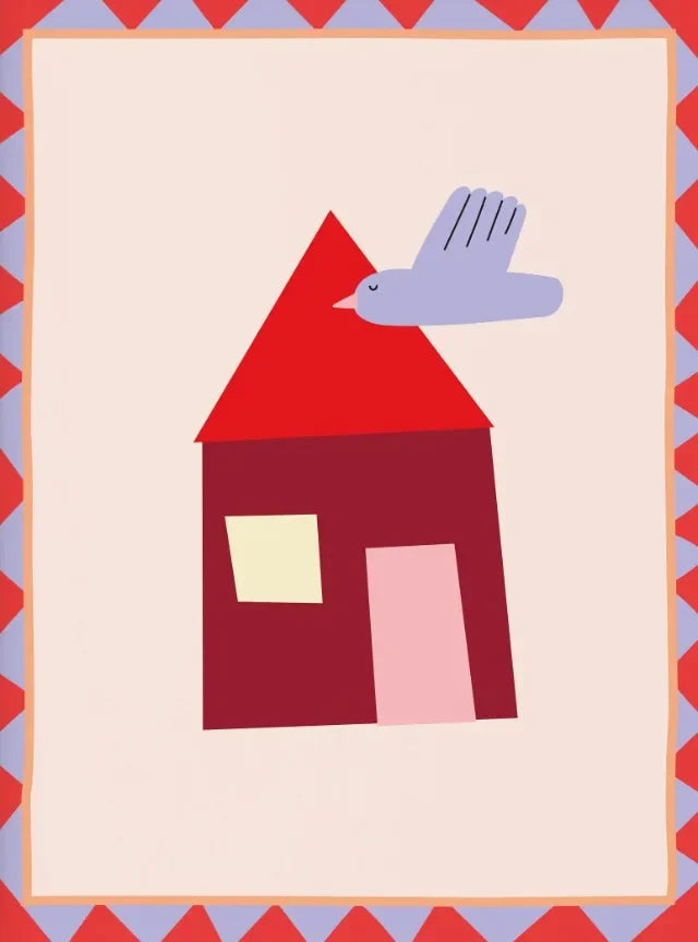 Abstract art piece with geometric shapes on a patterned background