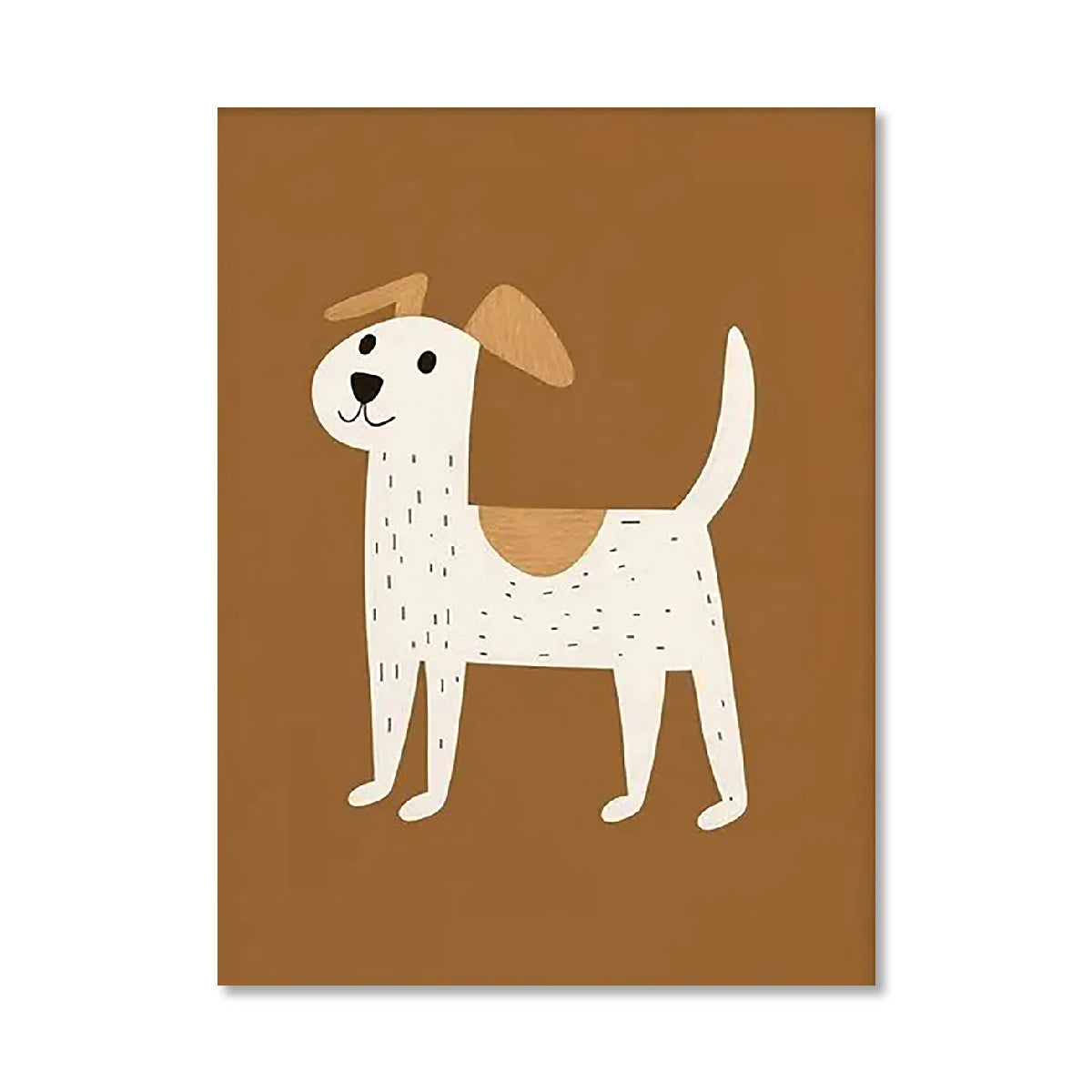 Illustration of a dog on a brown background