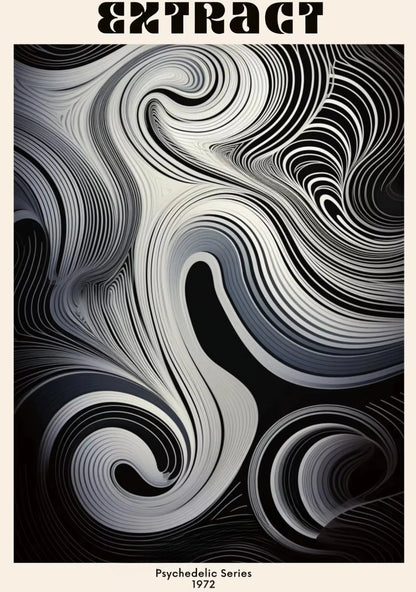 Black and white abstract pattern with 'Extract' at the top