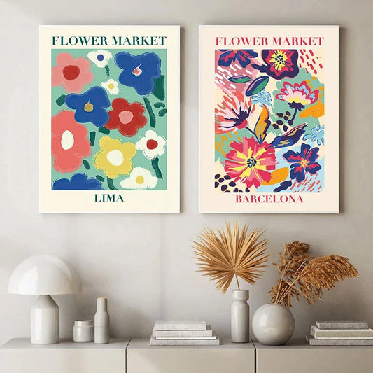 Abstract Matisse Flowers Art Collection - Canvas & Curio Canvas & Curio