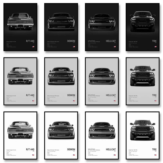 Black & White Sport Cars Collection - Canvas & Curio Canvas & Curio