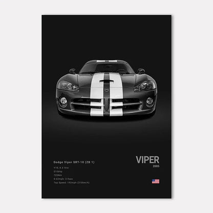 Black & White Sport Cars Collection - Canvas & Curio
