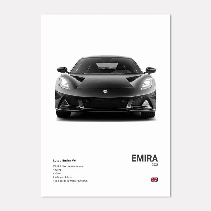 Black & White Sport Cars Collection - Canvas & Curio