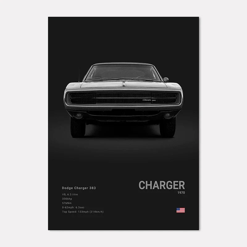 Black & White Sport Cars Collection II - Canvas & Curio