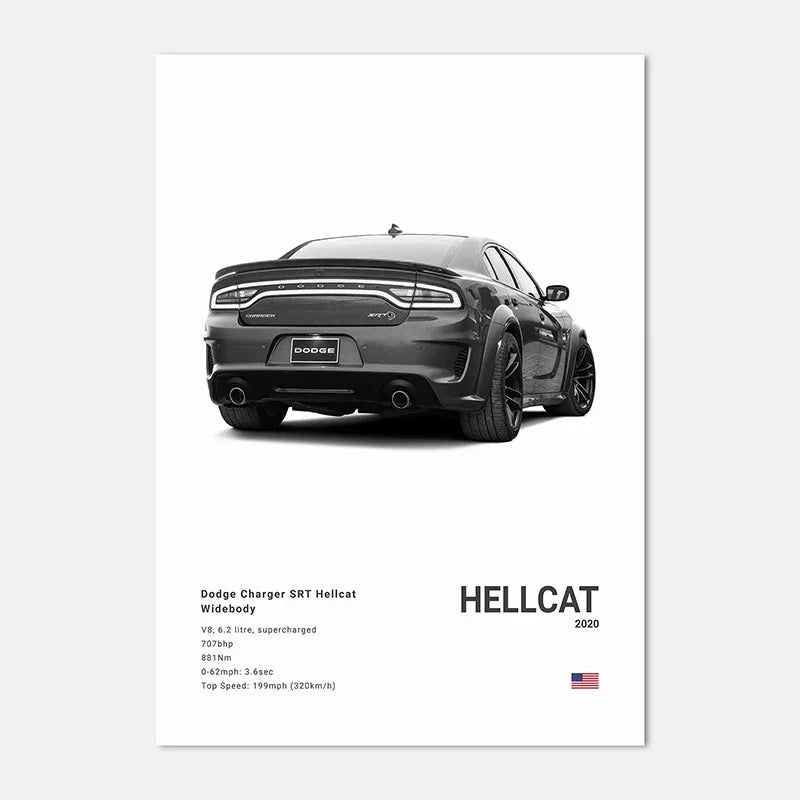 Black & White Sport Cars Collection III - Canvas & Curio