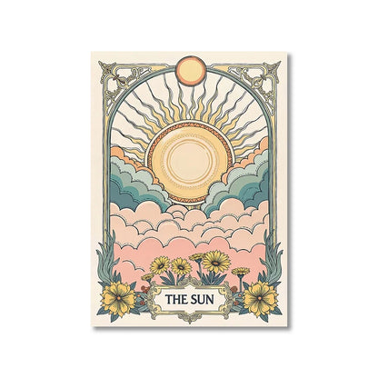Decorative card with a sun design and 'The Sun' text on a white background
