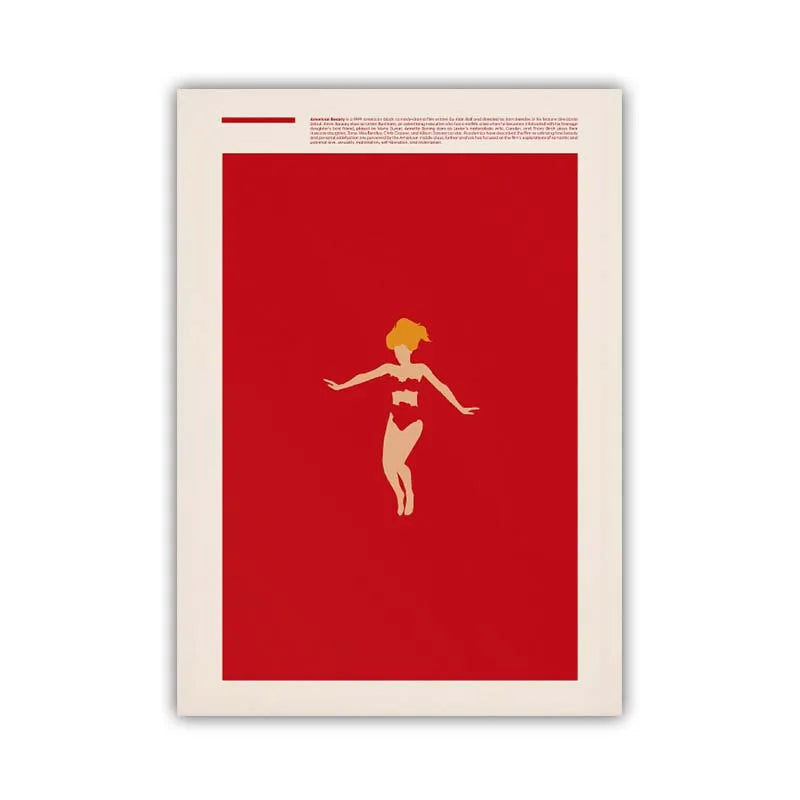 Framed artwork with a red background and a beige silhouette of a person.