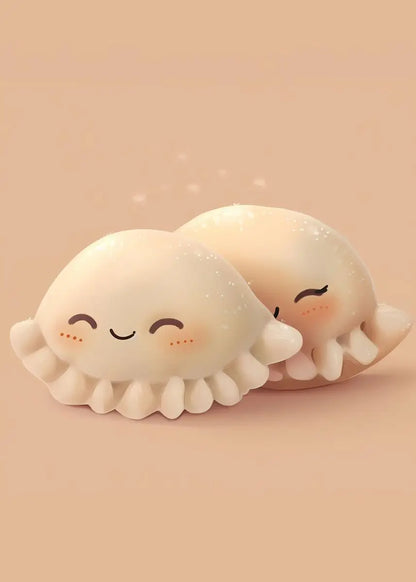 Two cute cartoon-style octopus toys on a beige background