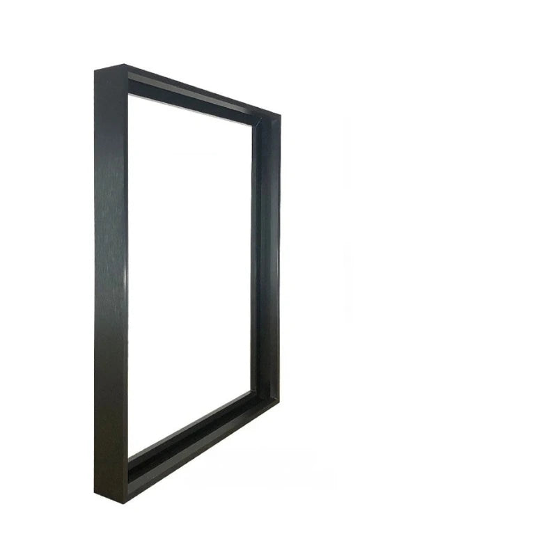 Black rectangular frame on a white background