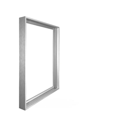 Silver rectangular frame on a white background