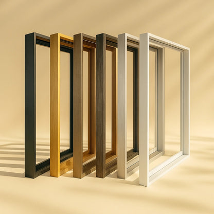 Set of different colored frames on a beige background