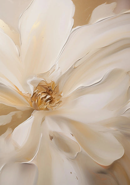 Close-up of a white flower with a beige background