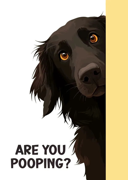 Dog illustration on a book cover with text 'Are You Pooping?'