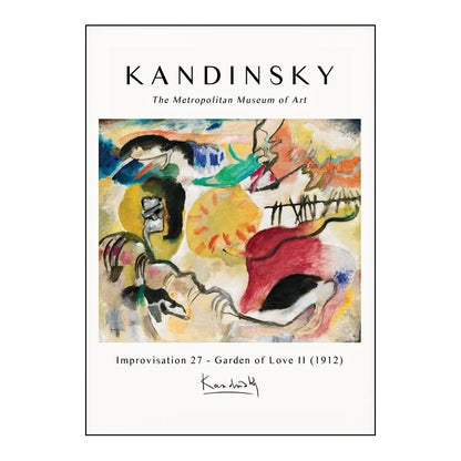 Poster of Kandinsky's 'Improvisation 27 - Garden of Love II' with Metropolitan Museum of Art text.