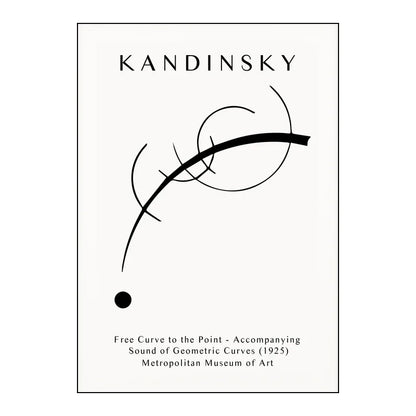 Kandinsky abstract art poster with geometric shapes on a white background