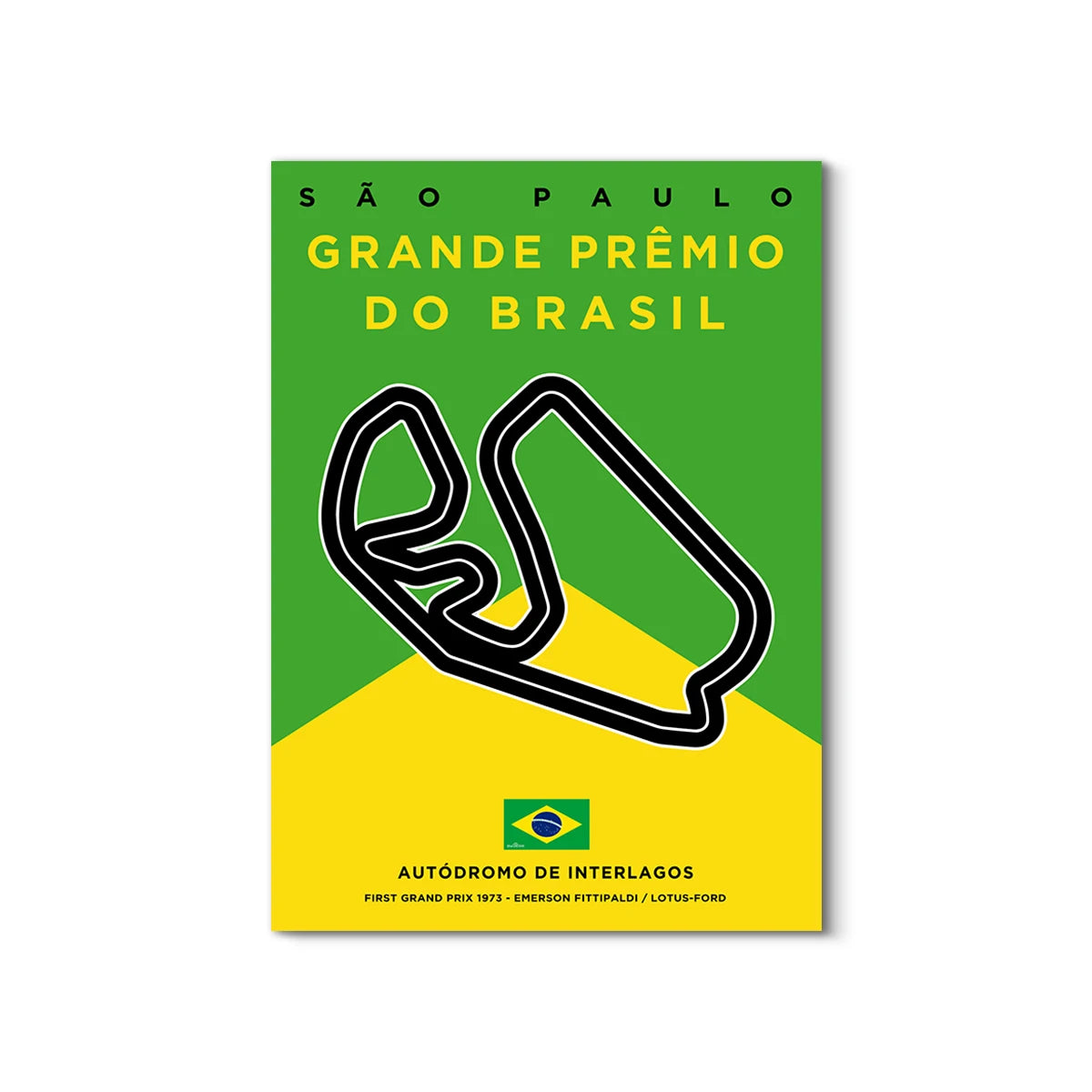 Poster of São Paulo Grande Prêmio do Brasil with green and yellow design