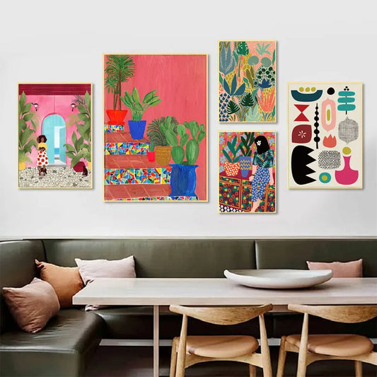 Multicolored Abstract Garden Collection - Canvas & Curio Canvas & Curio