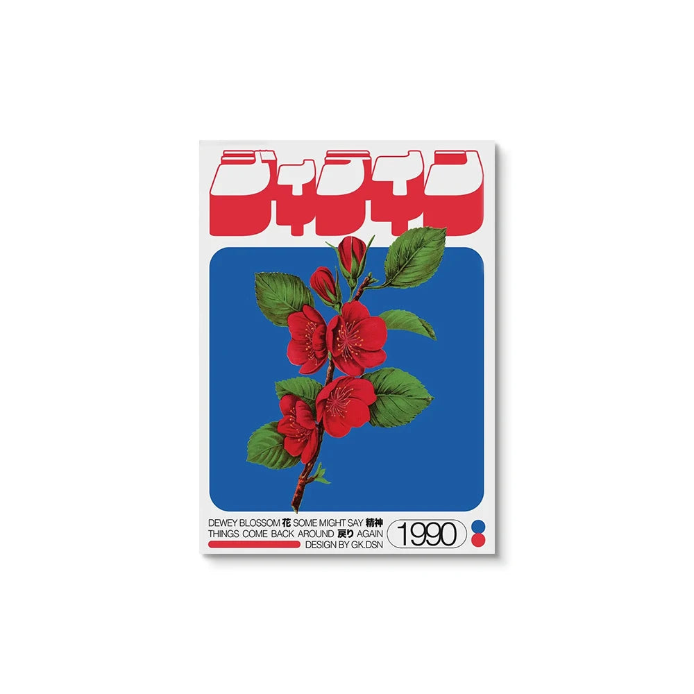 Product packaging with red flowers and text on a white background