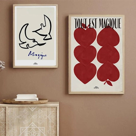 Pink Heart & Alphabet Art Collection - Canvas & Curio Canvas & Curio