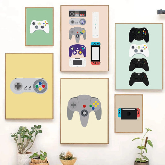 Retro Gaming Controllers Collection - Canvas & Curio Canvas & Curio