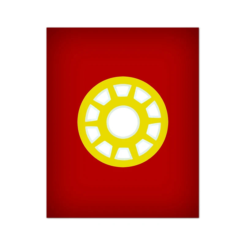Red background with a yellow circular design