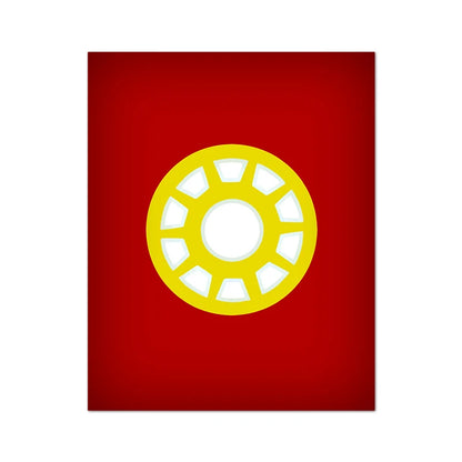 Red background with a yellow circular design