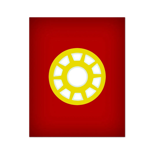 Red background with a yellow circular design Canvas & Curio