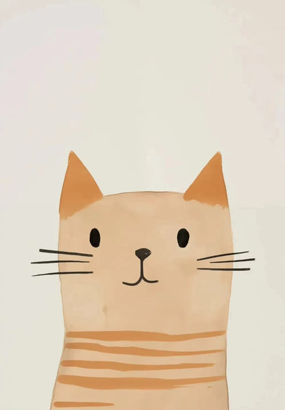 Illustration of a cat face with a plain background