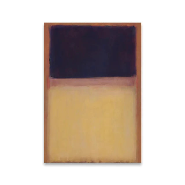Abstract painting with two horizontal color blocks on a white background