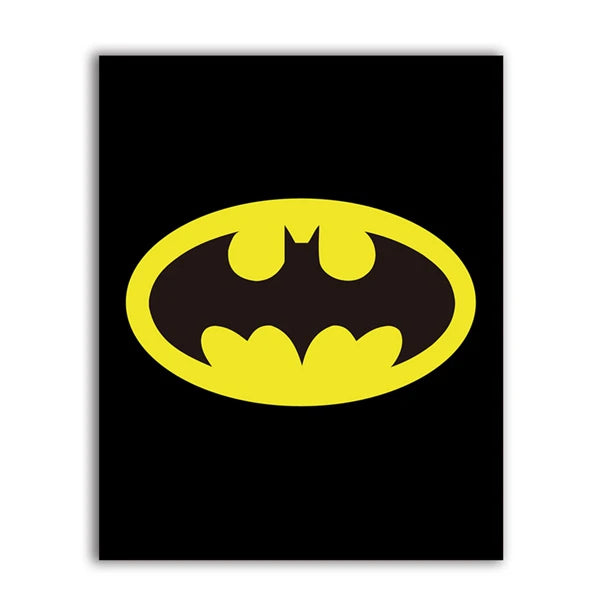 Yellow Batman logo on a black background