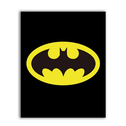 Yellow Batman logo on a black background