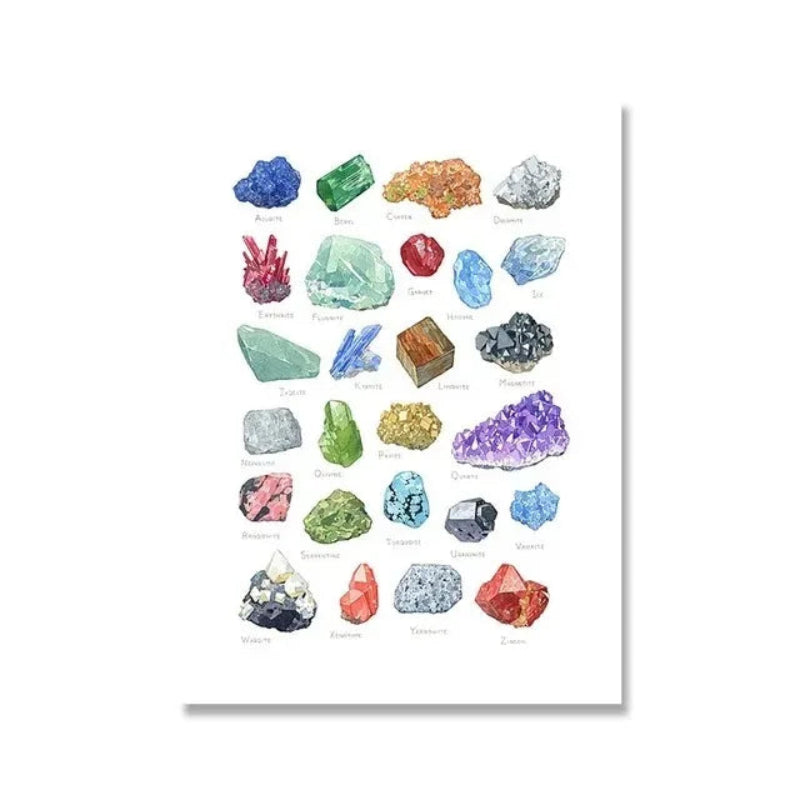 Colorful crystal chart on a white background