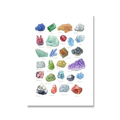 Colorful crystal chart on a white background
