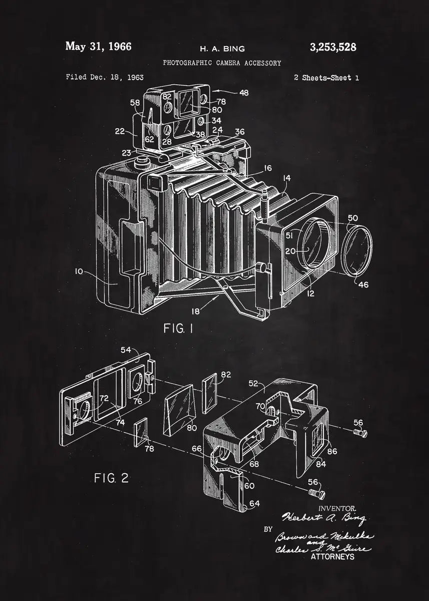 90s Camera Blueprint Collection - Canvas & Curio