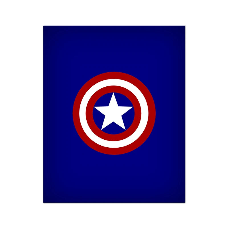 Captain America shield logo on a blue background