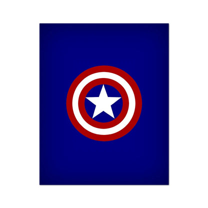 Captain America shield logo on a blue background