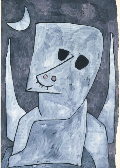 Abstract artwork of a stylized face with minimalistic design on a dark background