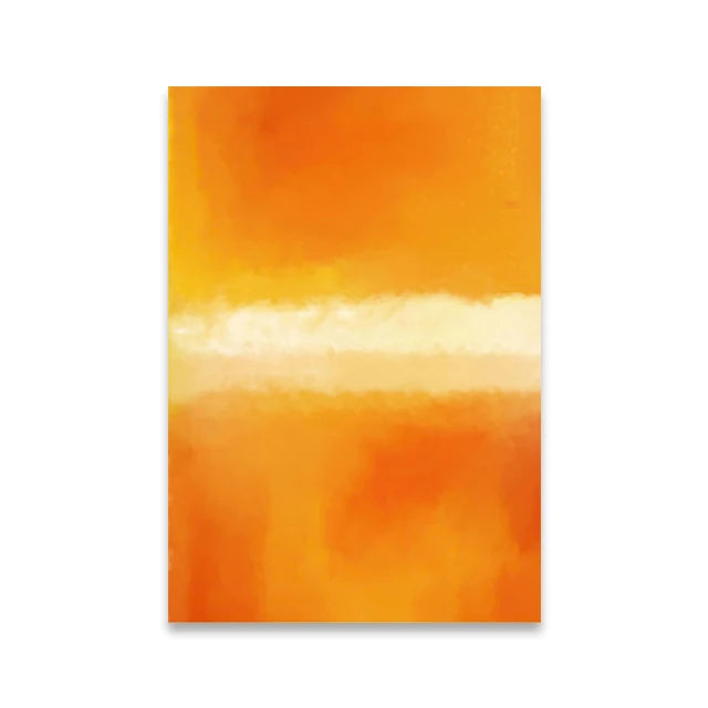 Abstract art print with a gradient of orange and yellow on a white background