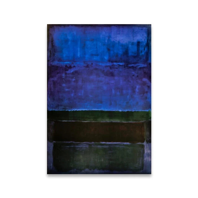 Abstract art piece with blue and brown tones on a white background