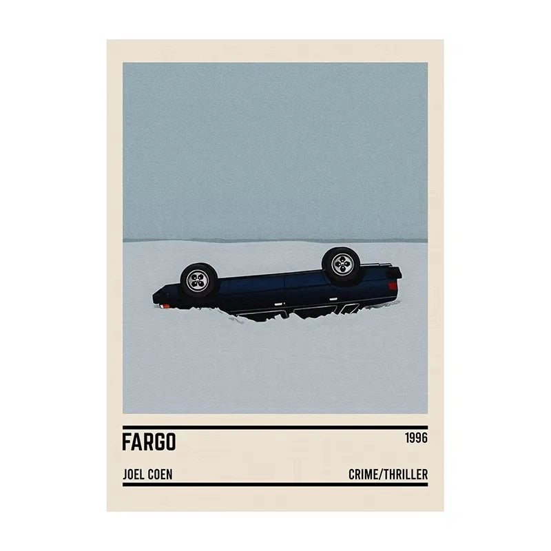 Poster of a car flipping in the air with 'Fargo' movie information below.