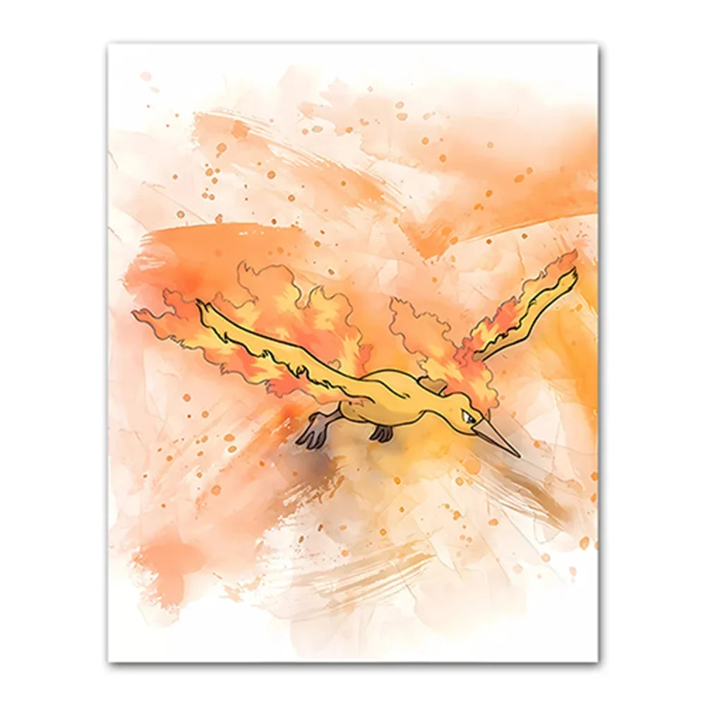 Artistic depiction of a crocodile with abstract orange and white background