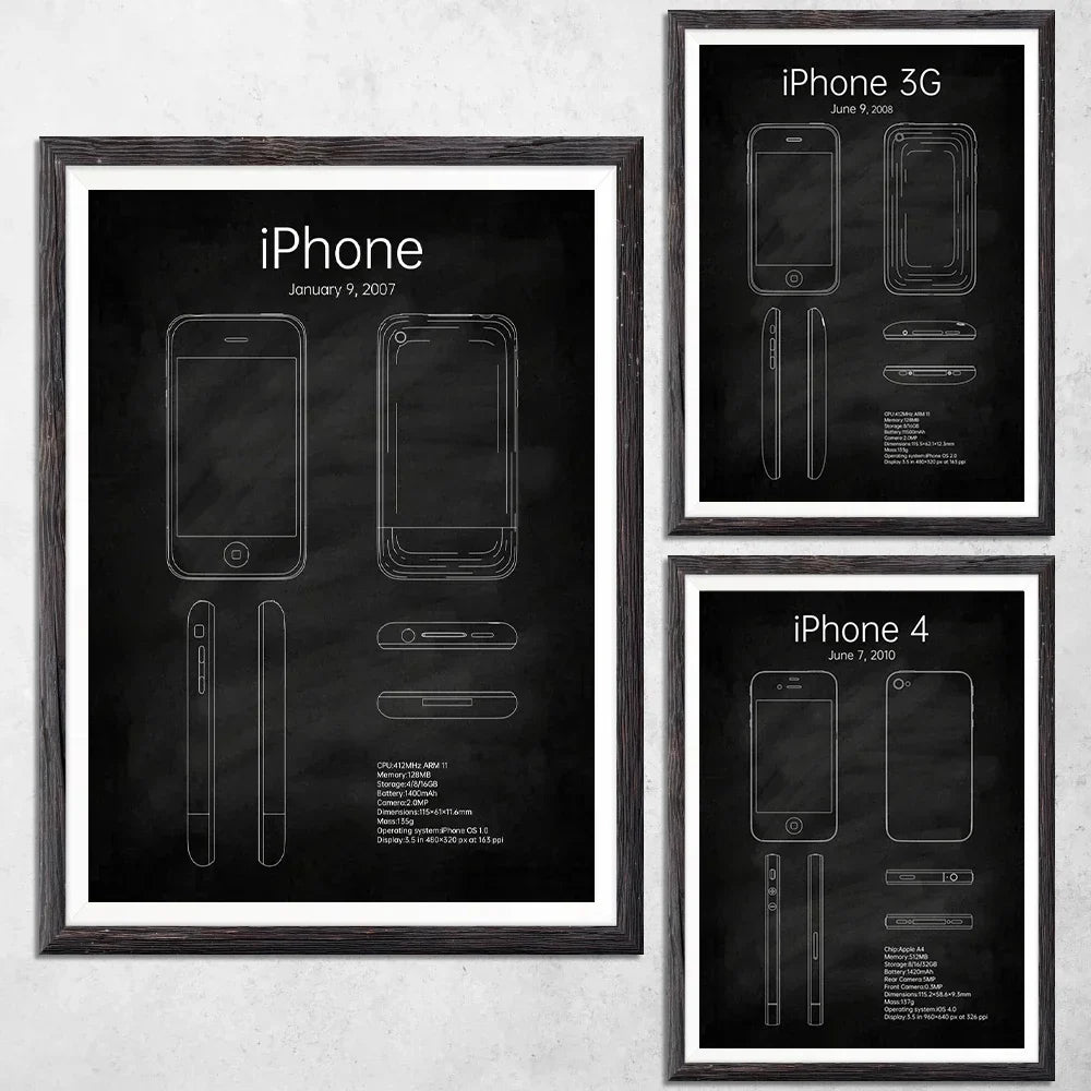 Smartphones Blueprint Collection - Canvas & Curio