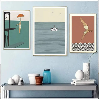 Surfing Beach Collection - Canvas & Curio