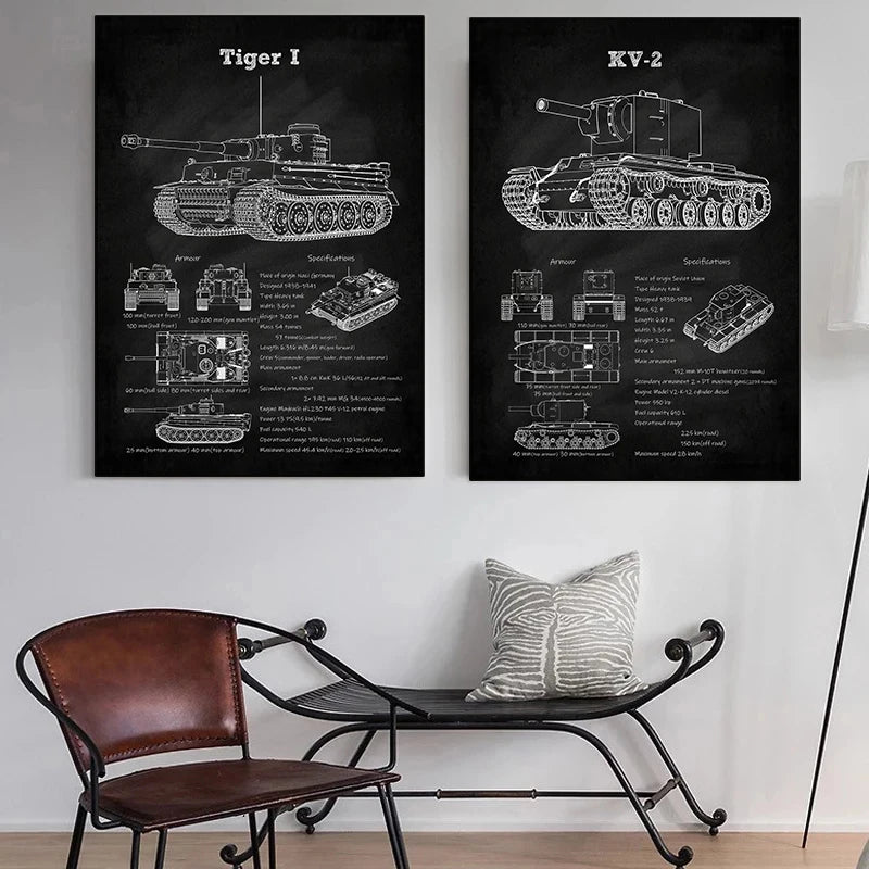 Tanks Blueprint Collection - Canvas & Curio