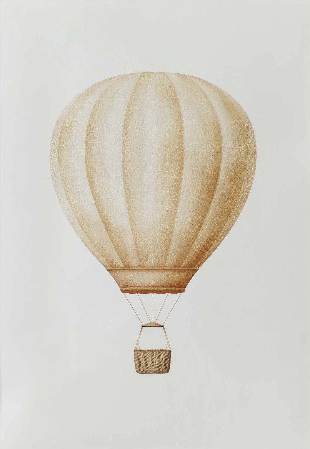 Beige hot air balloon on a light beige background