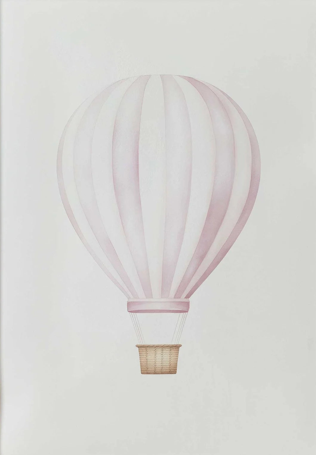 Pink hot air balloon on a light gray background