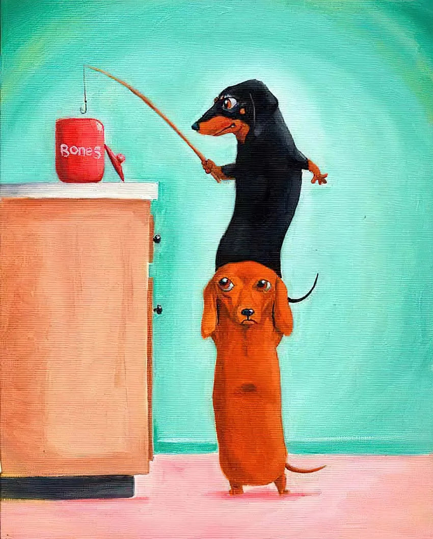 Whimsical Dachshund Collection - Canvas & Curio
