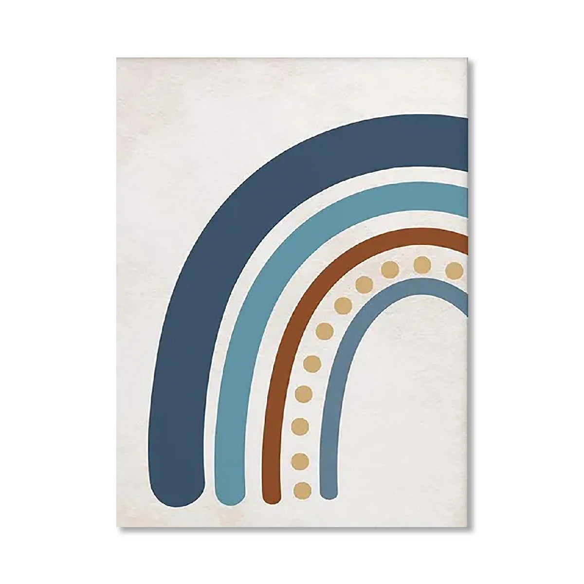 Decorative wall art with colorful arches on a light background