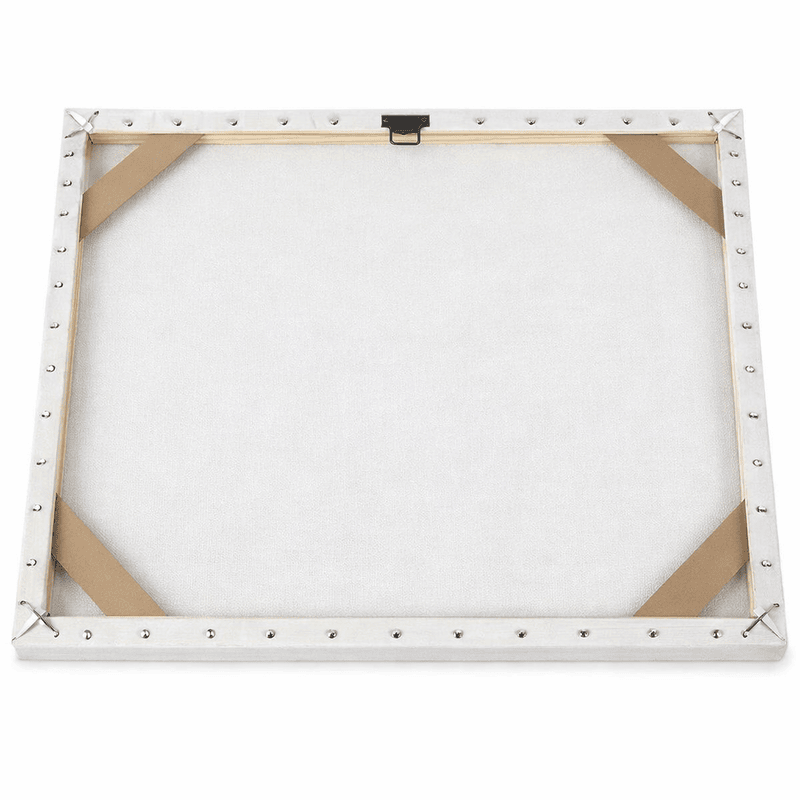 a framed canvas placed on a table